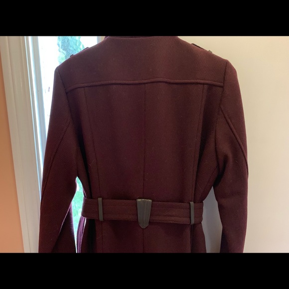 Cole Haan aubergine wool, leather coat FINAL PRICE. - Picture 7 of 8